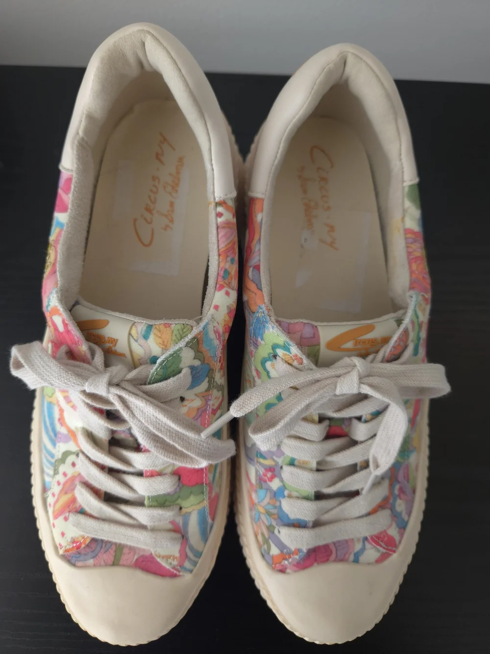 Circus by Sam Edelman Floral Platform Sneakers - Cream Multicolor